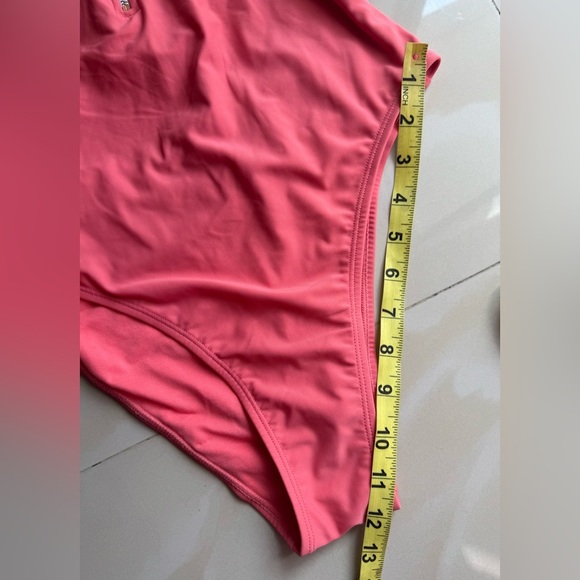 Juicy Couture Orange One Piece Swimsuit - Size L Tie Zipper Comfy Beach Summer - Picture 10 of 16